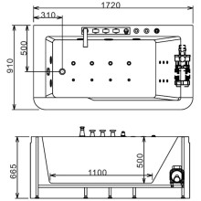Акриловая гидромассажная ванна 172х91 см Gemy G9225 K