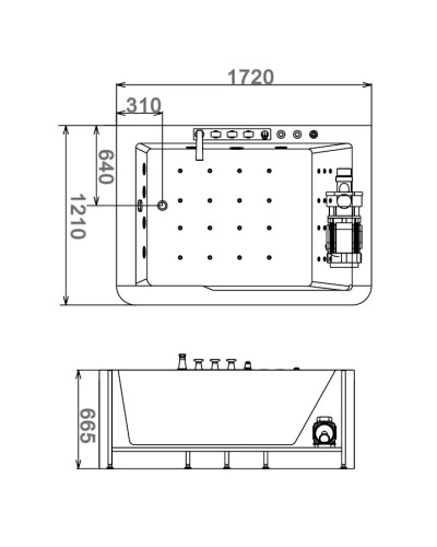 Акриловая гидромассажная ванна 172х121 см Gemy G9226 K