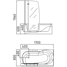 Акриловая гидромассажная ванна 170х80 см L Gemy G9246B L