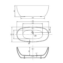 Акриловая ванна Vincea 170x80 VBT-405-1700 без гидромассажа