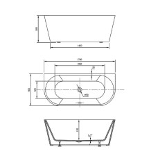 Акриловая ванна Vincea 170x80 VBT-421-1700 без гидромассажа