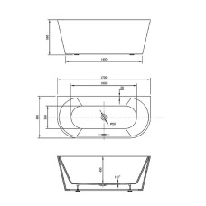 Акриловая ванна Vincea 170x80 VBT-421-1700MB без гидромассажа
