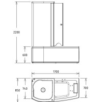 Акриловая гидромассажная ванна 170х85 см L Gemy G8040B L