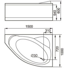 Акриловая гидромассажная ванна 150х100 см R Gemy G9009B R