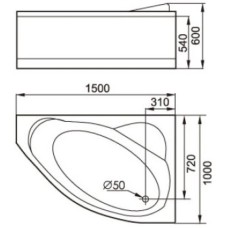 Акриловая гидромассажная ванна 150х100 см R Gemy G9009B R