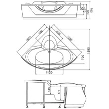 Акриловая ванна 155х155 см Gemy G9025 II C