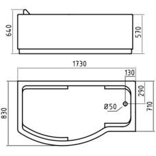 Акриловая гидромассажная ванна 173х83 см R Gemy G9010B R