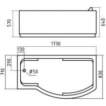 Акриловая гидромассажная ванна 173х83 см L Gemy G9010B L