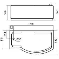 Акриловая гидромассажная ванна 173х83 см L Gemy G9010E L