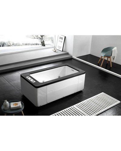 Акриловая гидромассажная ванна 170х90 см Gemy G9253 Black