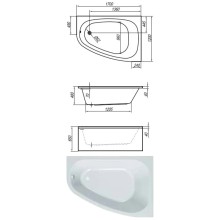 Акриловая ванна 170х120 см L Kolpa San Chad Basis 5012-01