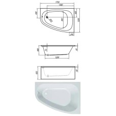 Акриловая ванна 170х120 см L Kolpa San Chad Basis 5012-01