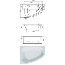 Акриловая ванна 170х120 см D Kolpa San Chad Basis 5013-01