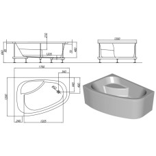 Акриловая ванна 170х120 см D Kolpa San Chad/S Basis