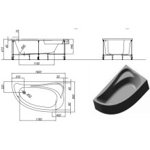 Акриловая ванна 160х90 см L Kolpa San Calando Basis 5016-01