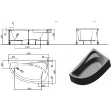 Акриловая ванна 160х90 см L Kolpa San Calando Basis 5016-01