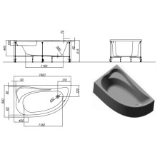 Акриловая ванна 160х90 см D Kolpa San Calando Basis 5017-01