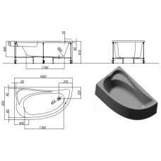 Акриловая ванна 160х90 см D Kolpa San Calando Basis 5017-01
