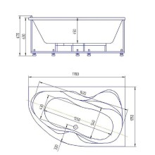 Акриловая ванна Aquatek Вега 170х105 L VEG170-0000073 без гидромассажа с фронтальной панелью с каркасом (разборный) со слив-переливом