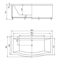 Акриловая ванна Aquatek Гелиос 180х90 GEL180-0000067 без гидромассажа с фронтальной панелью с каркасом (разборный) со слив-переливом