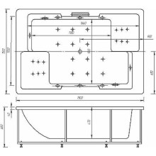 Акриловая ванна Aquatek Дорадо 190х130 DOR190-0000002 без гидромассажа с фронтальной панелью с каркасом (вклеенный) со слив-переливом