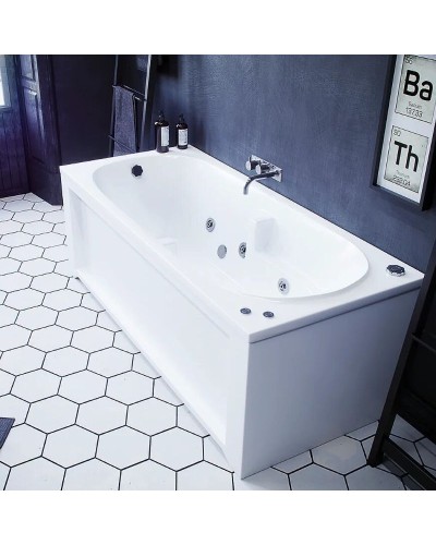 Акриловая ванна Aquatek Лея 170x75 LEY170-0000015 без гидромассажа с фронтальной панелью с каркасом (вклеенный) со слив-переливом (слева)