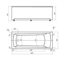 Акриловая ванна Aquatek Либра New 160x70 LIB160N-0000006 без гидромассажа без панелей с каркасом (разборный) со слив-переливом (слева)