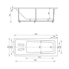 Акриловая ванна Aquatek Либра 170х70 LIB170-0000021 без гидромассажа с фронтальной панелью с каркасом (разборный) со слив-переливом (слева)
