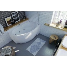 Акриловая ванна Aquatek Бетта 150x95 R BET150-0000058 без гидромассажа с фронтальной панелью с каркасом (разборный) со слив-переливом