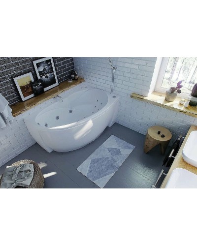 Акриловая ванна Aquatek Бетта 150x95 R BET150-0000058 без гидромассажа с фронтальной панелью с каркасом (разборный) со слив-переливом