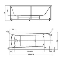 Акриловая ванна Aquatek Либра New 170x70 LIB170N-0000004 без гидромассажа с фронтальной панелью с каркасом (разборный) со слив-переливом (слева)