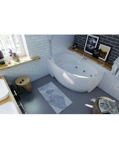 Акриловая ванна Aquatek Бетта 150x95 L BET150-0000076 без гидромассажа без панелей с каркасом (разборный) со слив-переливом