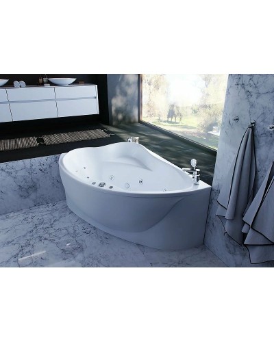 Акриловая ванна Aquatek Альтаир 158x119 L ALT160-0000067 без гидромассажа с фронтальной панелью с каркасом (вклеенный) со слив-переливом