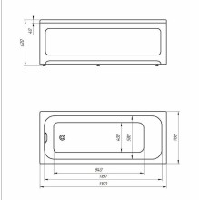 Акриловая ванна Aquatek Eco-friendly Мия 130x70 MIY130-0000001 без панелей, каркаса и слив-перелива