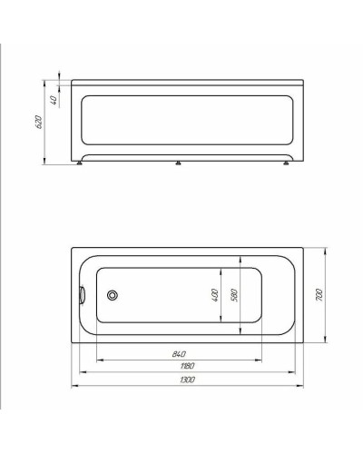 Акриловая ванна Aquatek Eco-friendly Мия 130x70 MIY130-0000001 без панелей, каркаса и слив-перелива