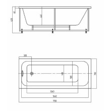 Акриловая ванна Aquatek Eco-friendly Мия 175x70 MIY175-0000001 без панелей, каркаса и слив-перелива