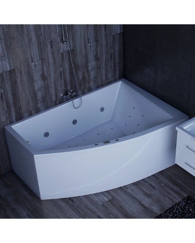 Акриловая ванна Aquatek Оракул 180х125 R ORK180-0000009 без гидромассажа с фронтальной панелью с каркасом (вклеенный) со слив-переливом