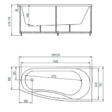 Акриловая ванна Aquatek Пандора 160х75 L PAN160-0000078 без гидромассажа без панелей с каркасом (разборный) со слив-переливом