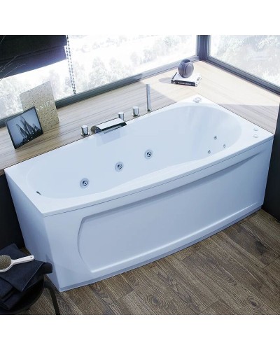 Акриловая ванна Aquatek Пандора 160х75 R PAN160-0000039 без гидромассажа с фронтальной панелью с каркасом (разборный) со слив-переливом