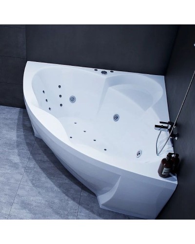 Акриловая ванна Aquatek Поларис-2 155х155 POL2-0000041 без гидромассажа с фронтальной панелью с каркасом (вклеенный) со слив-переливом