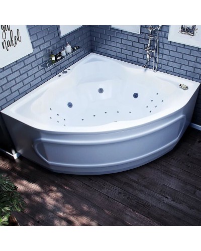 Акриловая ванна Aquatek Сириус 164х164 SIR164-0000002 без гидромассажа с фронтальной панелью с каркасом (вклеенный) со слив-переливом