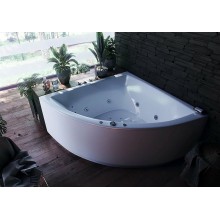 Акриловая ванна Aquatek Юпитер 150х150 UPT150-0000026 без гидромассажа с фронтальной панелью с каркасом (вклеенный) со слив-переливом