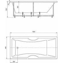 Акриловая ванна Aquatek Феникс 180x85 FEN180-0000069 без гидромассажа с фронтальной панелью с каркасом (разборный) со слив-переливом (слева)