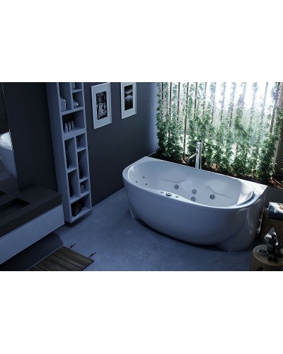 Акриловая ванна Aquatek Мелисса 180х95 MEL180-0000031 без гидромассажа с фронтальной панелью с каркасом (вклеенный) со слив-переливом