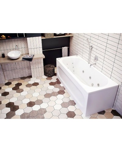 Акриловая ванна Aquatek Оберон 160х70 OBR160-0000041 без гидромассажа с фронтальной панелью с каркасом (разборный) со слив-переливом (справа)