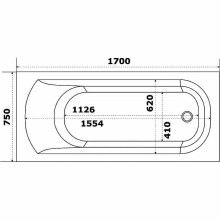 Акриловая ванна Bas Нирвана 170x75 В 00115 без гидромассажа