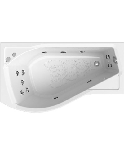 Акриловая ванна Radomir Vannesa Миранда 168х95 L 2-77-2-1-0-209 с гидромассажем Актив Хром