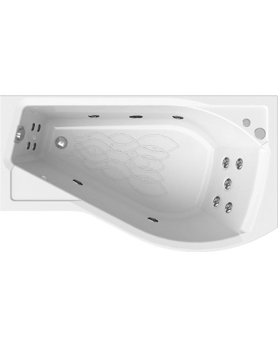 Акриловая ванна Radomir Vannesa Миранда 168х95 R 2-77-2-2-0-209 с гидромассажем Актив Хром