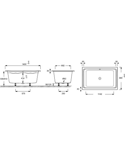 Акриловая ванна Jacob Delafon Capsule 140х90 E6D123-00 без гидромассажа