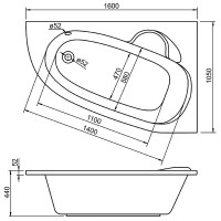 Акриловая ванна Alpen Terra 160х105 R AVA0044 без гидромассажа